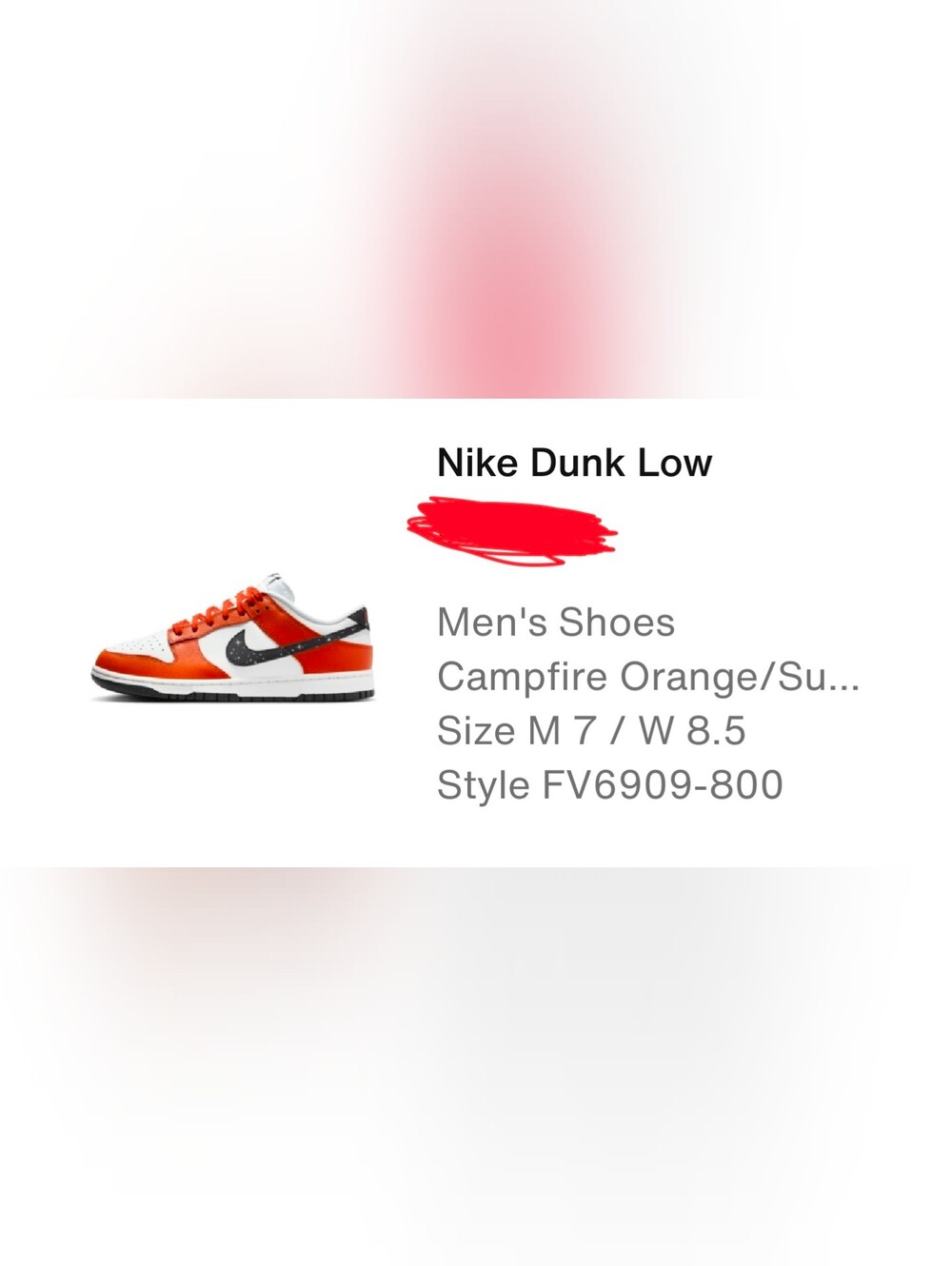 Nike Dunks Low "NIGHT SKY" Campfire Orange | Men's 7 Or Women's 8.5 - Picture 6 of 6